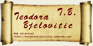 Teodora Bjelovitić vizit kartica